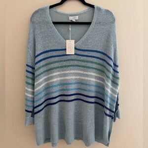 Mud Pie Women’s Antoni Sweater NWT One Size Blue Multicolor Stripes